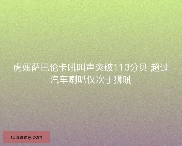虎妞萨巴伦卡吼叫声突破113分贝 超过汽车喇叭仅次于狮吼