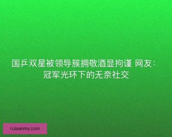 国乒双星被领导簇拥敬酒显拘谨 网友：冠军光环下的无奈社交